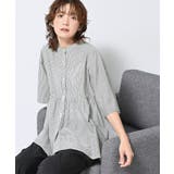 【洗える／体型カバー】バンドカラーペプラムブラウス | Dessin | 詳細画像9 