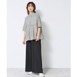 【洗える／体型カバー】バンドカラーペプラムブラウス | Dessin | 詳細画像11 