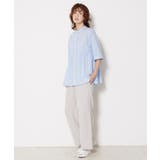 【洗える／体型カバー】バンドカラーペプラムブラウス | Dessin | 詳細画像6 