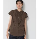 【洗える】スタンドカラーフリルブラウス | Dessin | 詳細画像10 