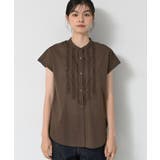 【洗える】スタンドカラーフリルブラウス | Dessin | 詳細画像13 