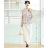 【洗える】ストライプ柄ギャザーブラウス | Dessin | 詳細画像12 