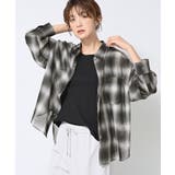 ブラック(219) | 【洗える】シアーオンブレーチェックシャツ | Dessin