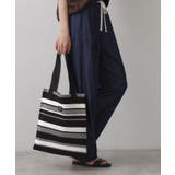 ブラック(319) | 【マシンウォッシャブル・A4収納可】ランダムボーダーニットBAG | Dessin
