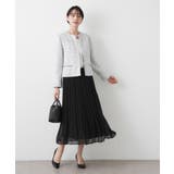 【入卒/セレモニー/ウエストゴム/洗える】シフォンプリーツスカート | Dessin | 詳細画像2 