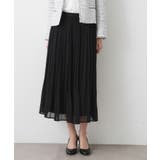 ブラック(019) | 【入卒/セレモニー/ウエストゴム/洗える】シフォンプリーツスカート | Dessin