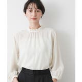 【入卒/セレモニー/洗える】フリルネックジョーゼットブラウス | Dessin | 詳細画像10 