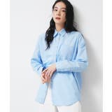 サックスブルー(090) | 【洗える】刺繍ロゴ入りオーバーシャツ | Dessin