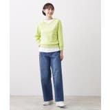 【洗える】コットンVネックニット | Dessin | 詳細画像7 