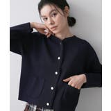 ネイビー(094) | 【UVカット/洗える】ジャケットライクニットカーディガン | Dessin