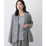 【セットアップ可/洗える】ストライプシャツジャケット | Dessin | 詳細画像1 