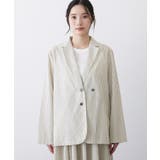 【セットアップ可/洗える】ストライプシャツジャケット | Dessin | 詳細画像9 