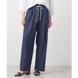 ネイビー(094) | 【洗える】綿麻ドロストライトデニムパンツ | Dessin