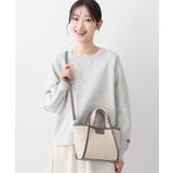 チャコールグレー(514) | 【軽量/2WAY】パイピングコットンリネンミニバッグ | Dessin