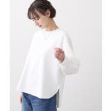 ホワイト(002) | 【体型カバー/レイヤード/洗える】ジョーゼットプルオーバーブラウス | Dessin