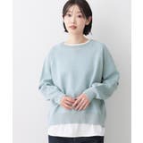 サックスブルー(090) | 【洗える】スウェットライクニット | Dessin