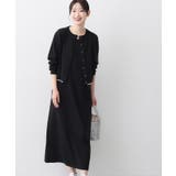 ブラック(019) | 【2点セット・洗える】ニットカーディガン×ノースリーブワンピース | Dessin