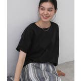 ブラック(019) | 【接触冷感/UVカット】美光沢カットソーワイドシルエット | Dessin
