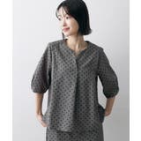 【セットアップ可/UVカット】サッカー素材 キーネックブラウス | Dessin | 詳細画像10 