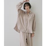グレージュ(050) | 【2点セット】ヴィンテージサテンセットアップ | Dessin