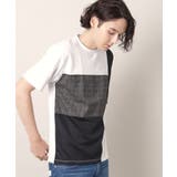 ツイード切替ブロックTシャツ | Dessin | 詳細画像1