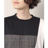 ツイード切替ブロックTシャツ | Dessin | 詳細画像12