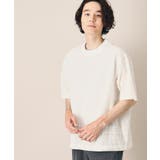 ホワイト(001) | 【洗える】インド刺繍クルーネックTシャツ | Dessin