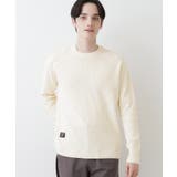 ホワイト(002) | 【洗える】コットンカシミヤワッフルプルオーバー | Dessin