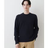 ネイビー(094) | 【洗える】コットンカシミヤワッフルプルオーバー | Dessin