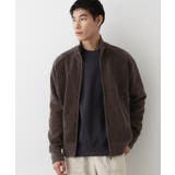 ブラウン(044) | 【洗える】モールジップカーディガン | Dessin