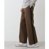 ブラウン(044) | 【洗える】コットンツイルサイドライン入りパンツ | Dessin