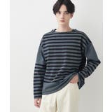 ネイビー(394) | ピグメントボーダー天竺 | Dessin