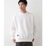 ホワイト(002) | 【洗える】ソロテックスワッフルクルーネック | Dessin