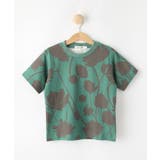 グリーン(122) | 【リンクコーデ】フラワープリントTシャツ | Dessin