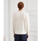 【LIMITED】ワンポイント刺繍ケーブルニット | TAKEO KIKUCHI | 詳細画像3 