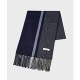 ネイビー(594) | 【ラッピング巾着セット】カシミヤブレンドパネルマフラー | TAKEO KIKUCHI