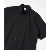 ブラック(019) | 【LIMITED】ワンポイントロゴ刺繍 綿麻半袖シャツ | TAKEO KIKUCHI
