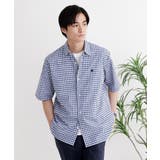 【LIMITED】ワンポイント刺繍 綿麻チェック 半袖シャツ | TAKEO KIKUCHI | 詳細画像33 