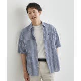 【LIMITED】ワンポイント刺繍 綿麻チェック 半袖シャツ | TAKEO KIKUCHI | 詳細画像35 