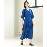 ブルー(093) | シャーリングフィット&フレアワンピース【洗濯機洗い可】 | OPAQUE.CLIP