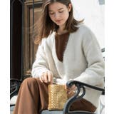 アイボリー(004) | クリアシャギーVネックニット【洗える】 | OPAQUE.CLIP