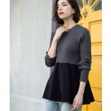 ミニケーブル切替ペプラムニット | OPAQUE.CLIP | 詳細画像1 