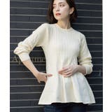 アイボリー(004) | ミニケーブル切替ペプラムニット | OPAQUE.CLIP