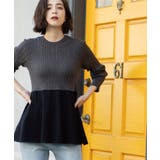 チャコールグレー(514) | ミニケーブル切替ペプラムニット | OPAQUE.CLIP