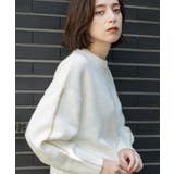 オフホワイト(503) | 配色ラインクルーネックニット | OPAQUE.CLIP