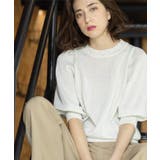 ホワイト(601) | スパンコールパフスリーブニット | OPAQUE.CLIP