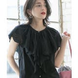 ブラック(019) | 刺繍レースカラーブラウス | OPAQUE.CLIP
