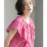 ピンク(072) | 刺繍レースカラーブラウス | OPAQUE.CLIP
