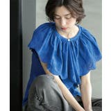 ブルー(093) | 刺繍レースカラーブラウス | OPAQUE.CLIP