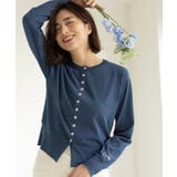 ネイビー(094) | 多ボタン 袖口刺繍クルーネックカーディガン | OPAQUE.CLIP